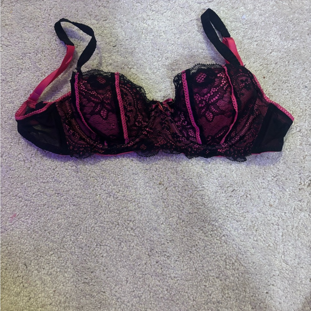 Apt. 9 Black and Pink Lace Bra